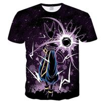 Dragon Ball Super Anime Beerus Printed Men's Fashion Dragonball Short Sleeve Dragon Ball Z T-shirt XXS
