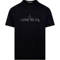 Stone Island Raidės Megztinis Apvalia Kaklo Trumpomis Rankovėmis Marškinėliai Vyrams Marškinėliai Juoda S152100020S0081-V0029 M
