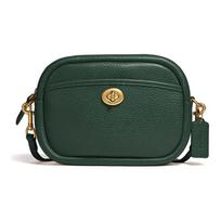 Coach Camera Bag 23 Pebble Grain Leather Crossbody Bag Women bags Jungle-Green C4813-B4RFT Basic Set (Bag+Dust Bag)