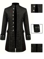 Men's steampunk medieval tailcoat, gothic Victorian dress jacket, uniform with lace S