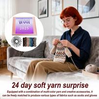 2026 Wool Advent Calendar 24 Days of Soft Yarn Surprises Wool Knitting Yarn Christmas Countdown Calendar Creative Supplies single attribute