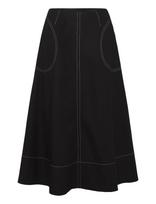 Topshop - Tsmillie Contrast Stitch Maxi Skirt Wvn - Maxi sijonas - Juoda