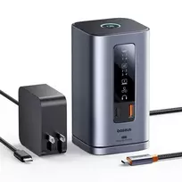 Baseus Spacemate RD1 11-in-1 USB-C Docking Station 2xHDMI 4K@60Hz | 2xDP 4K@60Hz | 2xUSB-A 10Gb/s | USB-C 10Gb/s | RJ45 | USB-A 480Mb/s | USB-C PD | 3.5mm mini jack / grey