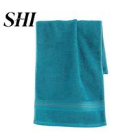 Allergy Free Cotton Towel Tear-resistant No Odor Soft Strong Water Hand Absorption Dry Body Colorfast Contrast Color Spa for Home karališkos mėlynos spalvos