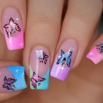 Butterfly Pattern Press on Nail Nail Full Cover False Nail Acrylic Stick on Nail for Unique and Fashionable Looks 1