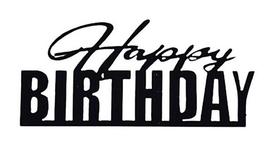Topper Akrylowy Na Bok Tortu Happy Birthday Czarny Wz1