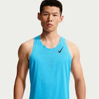 Nike Dri FIT ADV Running Tank Tops Men's Light Blue/Black Crew Neck Mo S
