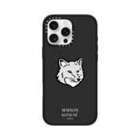 Casetify x Maison Kitsune iPhone Black MagSafe Impact Case Matte Black 16 Pro Max matinė juoda spalva