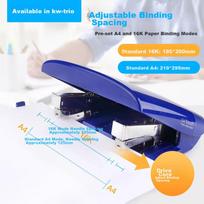 KW-Trio Double-Headed Stapler, Two-Pin Dual-Nail Double-Row Saddle-Type Multifunctional Stapling Machine, Standard Format Binding for 50 Pages