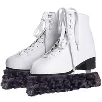 Wwmily Ice Skate Blade Covers Soft Fuzzy Skating Guards Soakers Blades Protector Accessory For Hockey Figure Skates (Grey) pilka spalva