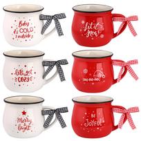 6 Pcs Christmas Coffee Mugs 12 Oz Ceramic Mug Gift Holiday Hot Cocoa Ceramic Christmas Coffee Mugs Stackable Holiday Chocolate M armijos žalia spalva