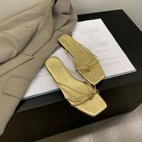 New silver sandals, black slippers, summer flip-flops, retro fairy niche 35 auksas