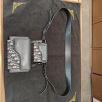 [Pre-Owned] Elite Oblique Adjustable Detachable Shoulder Strap Magnetic Buckle Print Canvas And Leather Handheld Crossbody Shoulder Ba - Good #1PD1E7G ONE SIZE