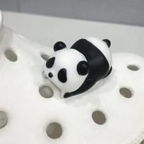 1Pc Cute Panda Baby Shoe Charm Lovely Cartoon Stereoscopic Sandals Decoration Children DIY Slipper Hole Shoe Buckle Charms S
