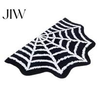 Dark Gothic Area Rug Halloween Bathroom Rug, Spider Web Bath Mat, Pumpkin Lantern Skin-friendly Floor Non-Slip for Front Door Bedroom Mat S B