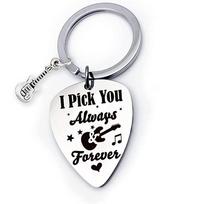 Stainless Steel Guitar Accessory Keyring Anti-Lost Guitar Pick Car Key Ring  Mobile Phone 05