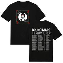 Bruno Mars The Romantic Tour 2026 New Date Tee Red Rose Vintage Graphic Print T Shirts Cotton Casual Unisex Clothes XS juoda