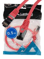 Przewód kabel internetowy lan rj45 patchcord kat.8.1 sftp czerwony 0,5m