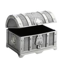 Silver Jewelry Storage Case Zinc Alloy Material Pirate Trinket Chest  Treasure Collection