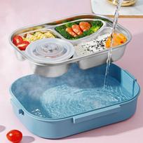 Includes Soup Bowl Portable Bento Box Includes Spoon & Chopsticks Insulated Lunch Box  Family Use mėlyna