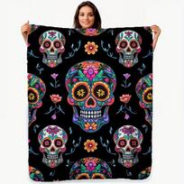 1pc Edgar Allan Poe Gothic Literature Throw Blanket Skull Design with The Tell-Tale Heart House of Quotes - All-Season Soft Size: 75*100cm, Weight: 230 GSM