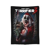 Poster of Terrifier 3 Christmas Blanket Fleece Christmas Halloween Art The Clown Thin Throw Blankets for Sofa Outdoor Quilt Size: 75*100cm, Weight: 230 GSM