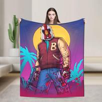 Hotline Miami Game Blanket Quality Soft Throw Blanket Winter Decorative Couch Bed Novelty Bedspread Size: 75*100cm, Weight: 230 GSM