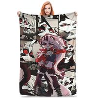 Flannel Throw Blanket Helluva Boss - Fizzarolli Animated Horror Musical Warm Plush Blankets Bedspread for Bed Living Picnic Sofa Size: 75*100cm, Weight: 230 GSM