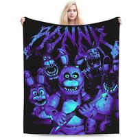 Bonnie metal parody tee FNAF At Freddys Blanket Super Soft Bedding Throws Winter Airplane Travel Couch Chair Bed Bedspread Size: 75*100cm, Weight: 230 GSM