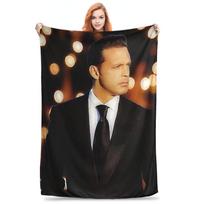 Flannel Throw Blanket El Sol De Mexico Luis Miguel Warm Plush Blankets Soft Bedding for Bed Living room Home Travel Sofa Size: 75*100cm, Weight: 230 GSM
