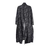 XITAO Vintage Print Loose Moteriškas paltas DMJ2232 One Size juoda