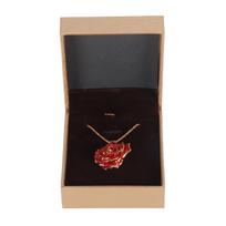 Rose Gold Dipped Necklace Dedicate 24K Gold Plated Rose Pendant Necklace for Women Girls Mothers
