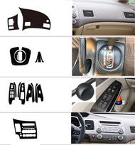 For 2006-2011 Honda Civic Interior Stickers Decals Trim Kit 3D Carbon Fiber Look