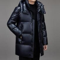 Nauja žieminė striukė 90 % baltos pūkinės striukės vyrams, nuimama skrybėlė vyriška madinga stora šilta parko paltai XXXXL black