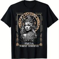 Norse Goddess Freya Celtic Viking Mythology T-Shirt 100% Cotton Adventurer Northern Europe pirate Viking T-shirts for Men S juoda
