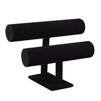 2-Tier Velvet Jewelry Bracelet Watch Rack Organizer Display Stand Holder juoda