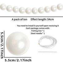 5.5-8cm Large Faux Pearl Decor Luxury Wedding Backdrop & Party Garland Plastic Pearl Strands for DIY Event Decoration