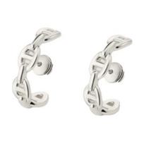 Hermes Solid Color Design Silver Earrings Men earrings 101366953 Box+Shopping Bag