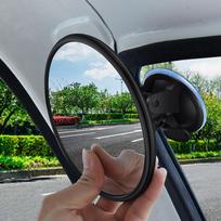 360 Degrees Rotatable Car Auxiliary Mirror Suction Cup Mount Baby Rear View Mirror Multifunctional Interior Mirror For Dashboard Windshield Sun Visor 11.5cm