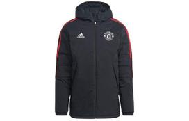 Adidas Manchester United Puffer Jackets Men's Black Hooded Moderate Other GR3811 S