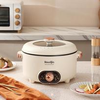 Multi-Functional Electric Cooker: All-in-One Pot for Hot Pot, Stir-Fry, Rice Cooking, Frying, Grilling, and Steaming. 20CM