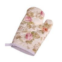1Pc Oven Mitt Soft Texture Heat Resistant Polyester Floral Printed Microwave Glove Baking Accessories 2