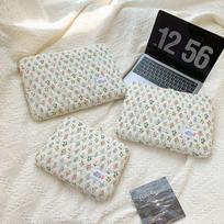 New Ins Laptop Sleeve Flower Pattern 11 14 15 Inch Notebook Tablet Pouch Large Capacity Cute Table Bags for MacBook/HP/ASUS 11inch žalia