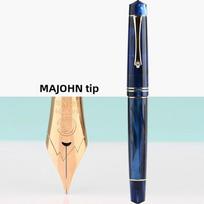 MAJOHN M800 Fountain Pen German BOCK Dual Color Gold Plated Tip for Calligraphy Practice Writing School Supplies Stationery (as the picture,F Only Pen)
