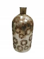Dekoratyvinė stiklinė gėlių vaza 62 cm, geltona-aukso, interjerui, 62 x 30 cm