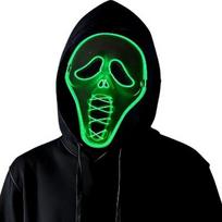 Šviečianti Helovino Led kaukė Ghost Scream 30,5x18 cm