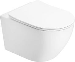 Mexen Lena Rimless Tornado unitazo su lėtai nuleidžiama plona sėdyne, duroplastikas, blizgi balta - 3022L4000T, 53,5x36,5x36 cm