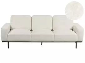 Trivietė sofa SOVIK, boucle audinys, pieno balta spalva