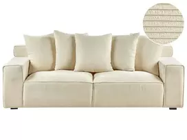 3 vietų sofa VISKAN Velvetinis šviesiai smėlio spalvos