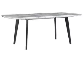 Išskleidžiamas valgomasis stalas MOSBY, pilkas marmuras, 160/200 cm, 90 cm